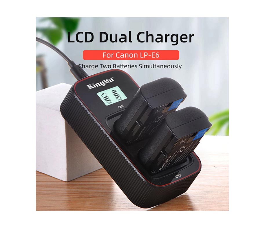 KingMa Dual Battery Plus Dual Charger Kit LP E6 Sinar Photo Digital