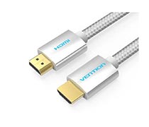 Vention Cotton Braided HDMI Cable Silvery Metal Type AABIL